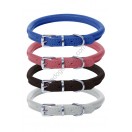 Ace Rolled Super SOFT Leather Dog Collar (Blue, Pink, Black, White, Orange)